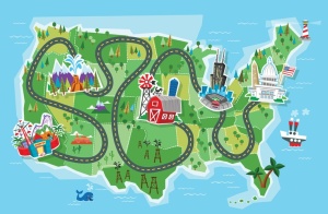 USA road trip map